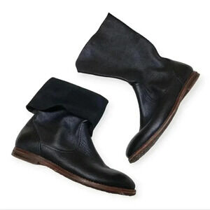 M.S. Trask Slouchy Black Buffalo Leather Boots 8 Women's